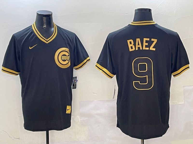 Men Chicago Cubs #9 Baez Black Gold Game 2025 Nike MLB Jersey style 3121->kansas city royals->MLB Jersey